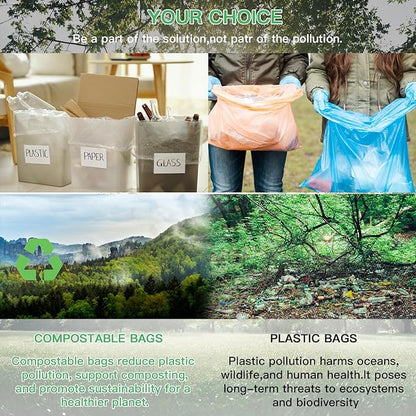 Small White Trash-Bags Bathroom 4 Gallon - Compostable Garbage Bags 4 Gallon 100 Count Biodegradable Unscented Little Waste Basket Kitchen Office Car Tiny Liners Bulk Strong Thick Inwaysin