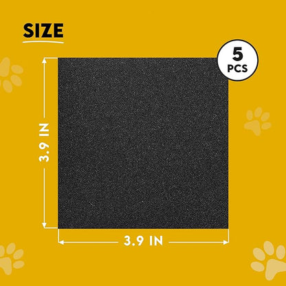 5 Activated Carbon Filter Sheets - Odor Filters for Outdoor Dog Poop Trash Can - Indoor Kitchen Compost Bucket and Recycle Bin