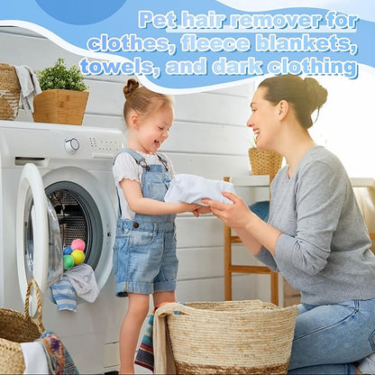 24 Pcs Pet Hair Remover for Laundry Catcher Balls Reusable Lint for Washing Machine Effective Cat Dog Laundry Pet Hair Catcher for Clothes Sheets Towels Blankets(Multicolor)