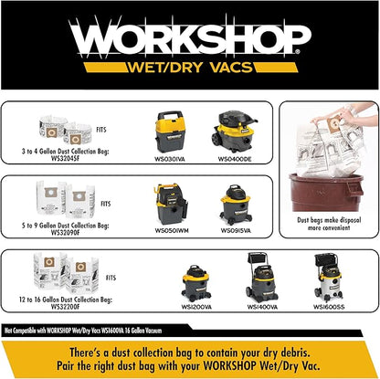 WORKSHOP Wet/Dry Vacs Shop Vacuum Accessories WS17814A Floor Brush Attachment for Wet Dry Vacuum Cleaners, Fits 1-7/8-inch Extension Wands and Hoses