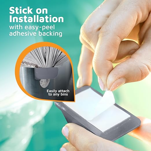 PlasticMill Trash Bag Cinch - Trash Bag Holder for Trash Can - Trash Can Liner Holder to Keep Trash Bag From Slipping - Fits Most Standard Trash Cans (Putty, 6-Pack)