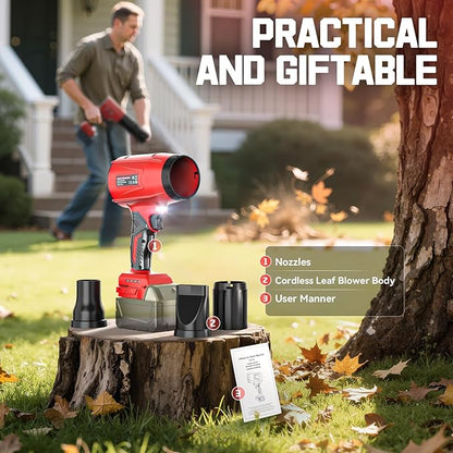 800,000 RPM Leaf Blower Compatible with Milwaukee 18V: Ecarke Cordless Dust Blower, Electric Turbo Jet Blower Handheld Battery Powered with Brushless Motor for Patio Garden Lawn(Tool Only, No Battery)