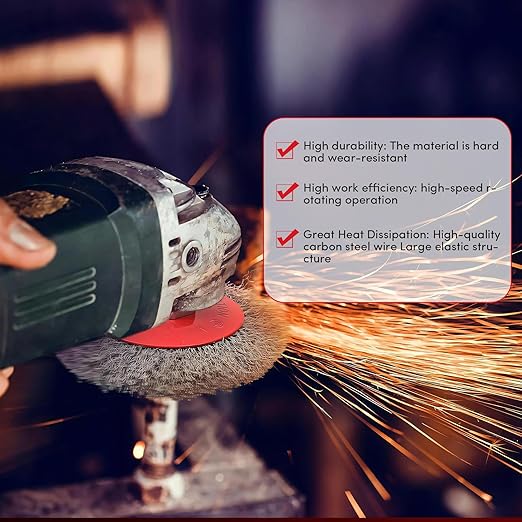 12 Pack Wire Wheel for Angle Grinder, 4-1/2" Heavy Duty Carbon Steel Knotted Wire Brush, 5/8"-11 Arbor, Rapid Rust Removal & Polishing, Angle Grinder Wheel Brush Combo Set