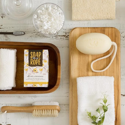 Pre de Provence Soap on a Rope Shea Butter Enriched French Bar Soap, 200g, Mirabelle