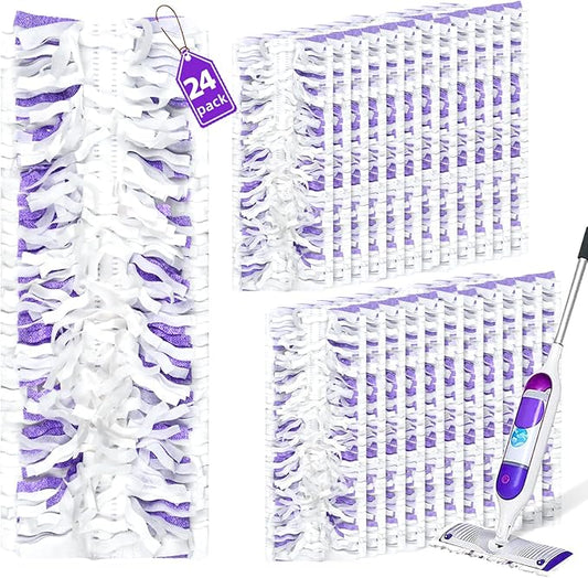 24 Count Disposable Power Mop™ Refills Compatible with Swiffer® Power Mop™, Powermop™ Pads for Multi-Surface Refills Pads for Floor Cleaning, Unscented