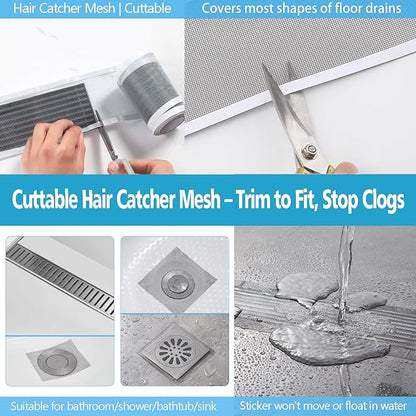 Neodrain 1 PCS Linear Shower Drain Hair Catcher, 3.5" X33FT, for Neodrain 2.75" Width Tile-Drain/Linear Drain