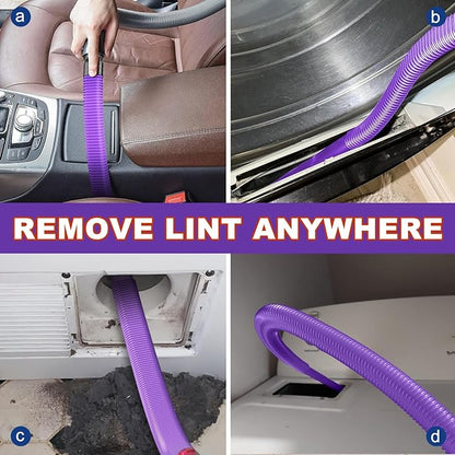 Sealegend Dryer Lint Vacuum Attachment Hose Compatible with Dyson V15 V12 V11 V10 V8 V7 Gen5 Cordless Vacuum Cleaner, Flexible Dryer Vent Cleaner Kit Lint Removal Tool Purple
