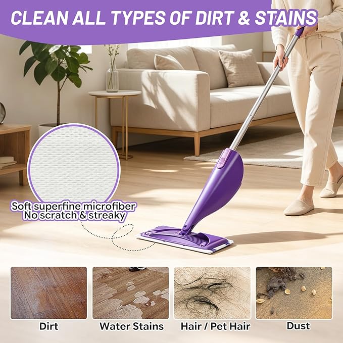 Spray Mop Pad Refill Compatible with Swiffer WetJet Multi Surface Cleaner, Disposable Multi-Layers Mopping Pads for All Hard Surface, Especially Hardwood Floor, High Thickness & High Absorbent, 40 pcs
