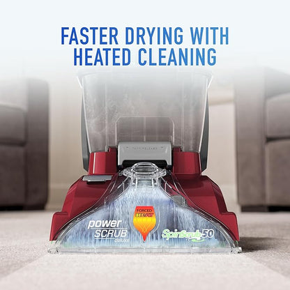 Hoover PowerScrub Deluxe Carpet Cleaner Machine, Deep Cleaning Carpet Shampooer Machine, SpinScrub Brushes, HeatForce Drying, Pet & Upholstery Tools, Pair with Hoover Carpet Cleaner Solution