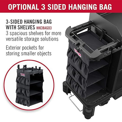 Suncast Commercial 3 Sided Organizer Bag with Shelves for Housekeeping Carts