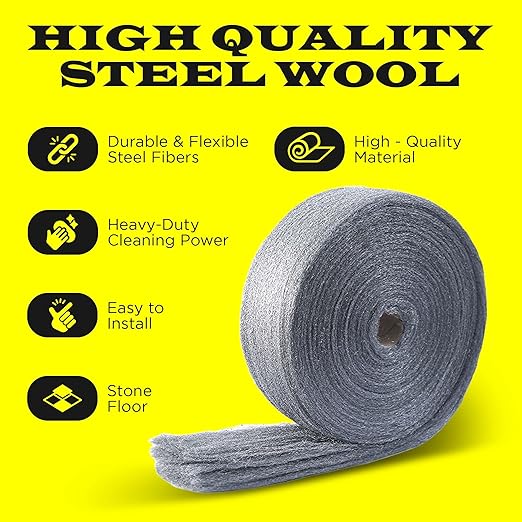 Wool Assortment for Cleaning & Mice Control – #0 Grade Fine to Coarse Steel Wool Pads & Rolls, Multiple Pack Sizes and Length Options (5 LB #0)