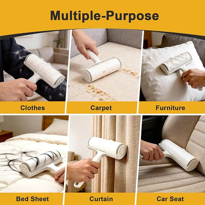 Extra Sticky Lint Roller with 1 Upgraded Handles, 90 Sheets (1 Roll), Effectively Removes Pet Hair, Lint & Fur from Clothes, Couches, Furniture, and Carpet