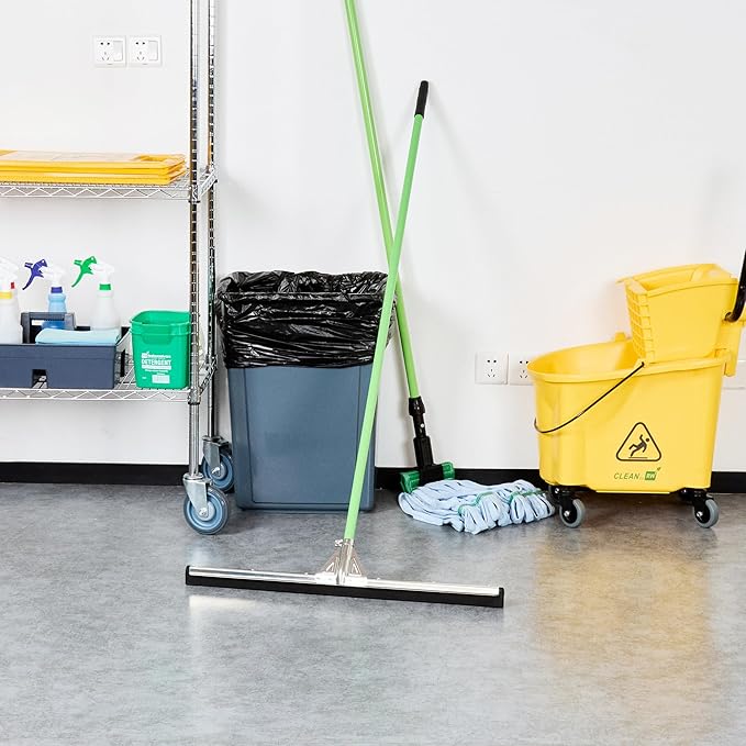 Restaurantware-SQUEEGEE ONLY: Clean Tek Professional 29.92 Inch Floor Squeegee, 1 Broom With Double Rubber Blade - Handle Sold Separately, Heavy-Duty, Steel Wiper For Concrete Floor