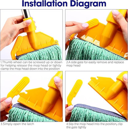Eccliy 24 Pack Mop Heads Replacement Commercial Industrial Mop Heads Heavy Loop End Cotton String Heavy Duty Refills Wet Washable Refills for Home General Floor Cleaning (Green,Blue)