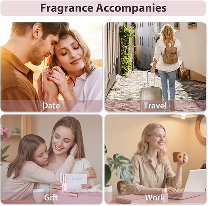 Perfume Refill Bottle, Mini Leak-proof Portable Perfume Travel Refillable Dispenser, 5pcs 10ml Empty Atomizer Sprayer, Pocket Glass Bottle with Funnel and Pipette for Cologne (Light Pink)