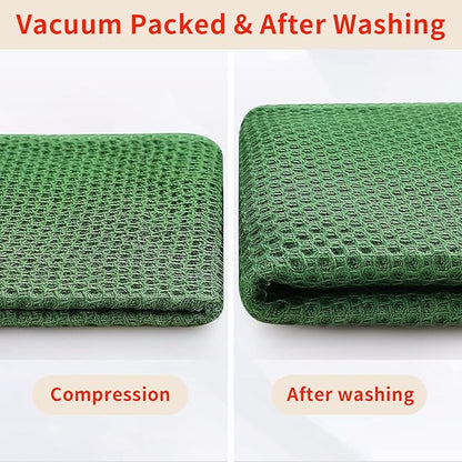 Homaxy 100% Cotton Waffle Weave Kitchen Dish Towels, Ultra Soft Absorbent Quick Drying Cleaning Towel, 13 x 28 Inches, 6-Pack, Grass Green
