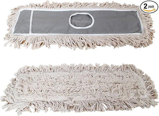 2 Pack of 24 Cotton Refills for Industrial Class Floor Dust mop Series Can be fit with Others