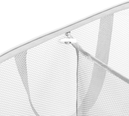 Handy Laundry Collapsible Laundry Basket, 2-Compartment Mesh Hamper – Foldable, Space-Saving, Lightweight & Durable with Handles for Dorm, Travel, Laundry Room, Apartment – White