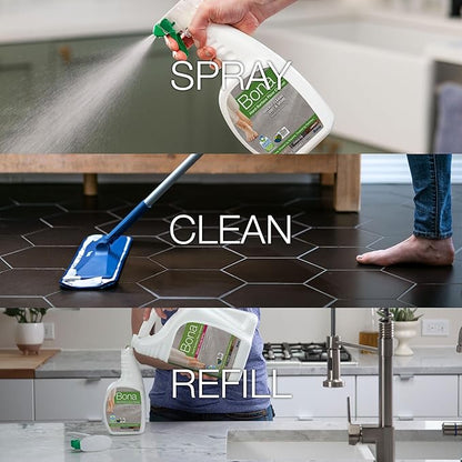 Bona® Multi-Surface Floor Cleaner Spray - 32 fl oz - Unscented - Includes Filled Bottle + Concentrate Refill for Multi-Surface Floor Cleaning