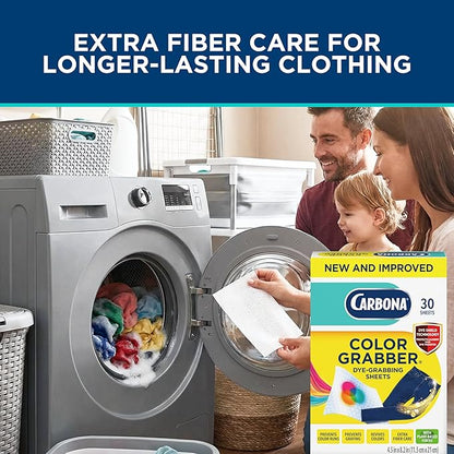 Carbona Color Grabber, Prevents Color Runs & Dye Transfer in Mixed Loads, Helps Prevent Graying, Revives Colors, Plant-Based Fibers