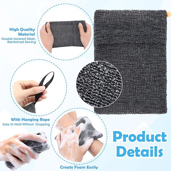 24 Pack Soap Saver & Bag Set Include 12 Soap Pouch and 12 Bar Lifting Pads, Pocket Body Scrubber Rough Sponge Exfoliator, Draining Bar Holder for Bath & Shower