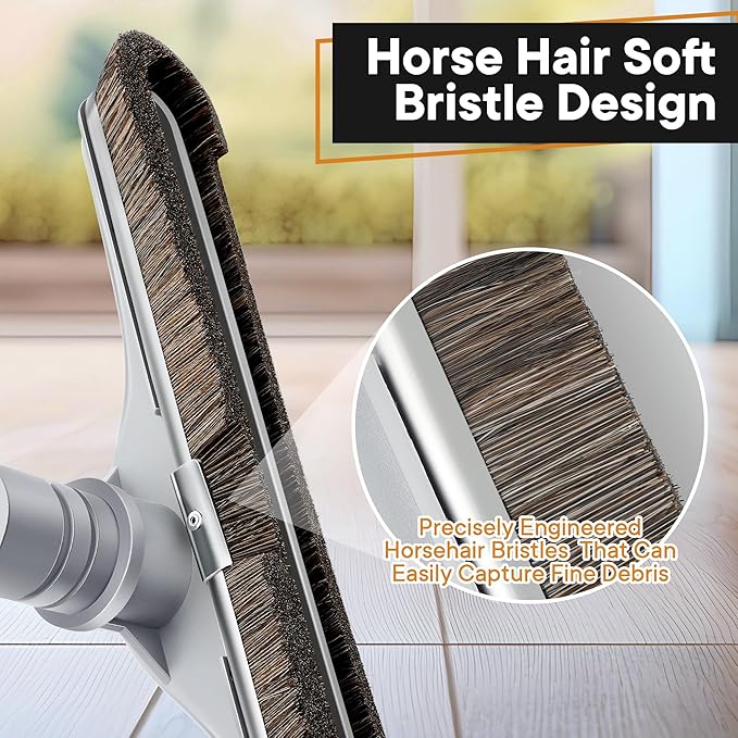 Replacement Floor Tool Compatible with ProTeam 101446 E-Z Glide Backpack Vacuum,Compatible with Hoover C2401, 14" Multi-Surface Brush for Commercial Cleaner(Horse Hair Brush,Gray)