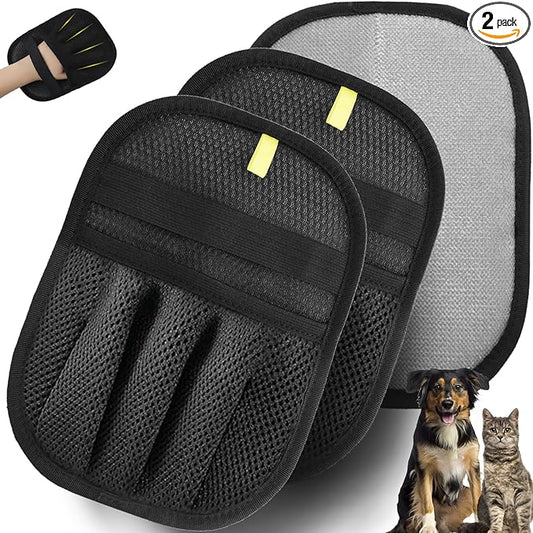 2-Pack 2026 Upgraded Electrostatic Pet Hair Glove, 5-Finger Pet Hair Removal Glove for Cats & Dogs, Reusable Magic Brush Pet Hair Remover Tool for Carpet, Couch, Clothing, Car Seat