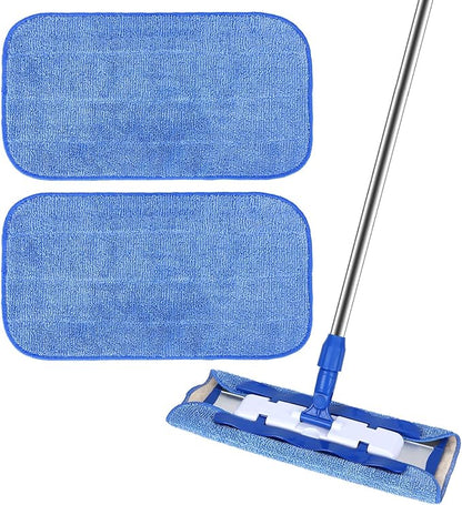 Microfiber Cleaning Cloth Compatible with MR SIGA Professional Microfiber Mop - Professional Reusable Flat Mop Refills - Mop Pads Replacement for Hardwood Cleaning (2 Pack)