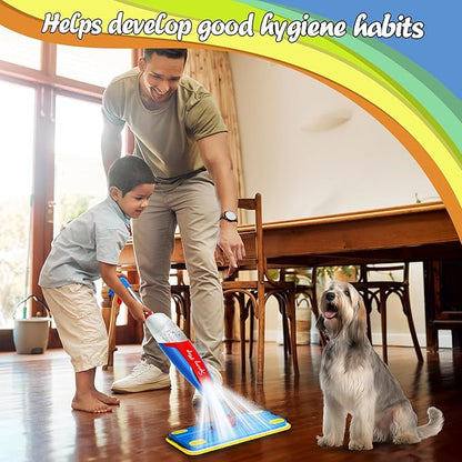 Kids Mop, Toddler Cleaning Toy Set, Mini Size Mop for Kids that Really Works, Educational and Pretend Play Montessori Toys Gift for Boys Girls