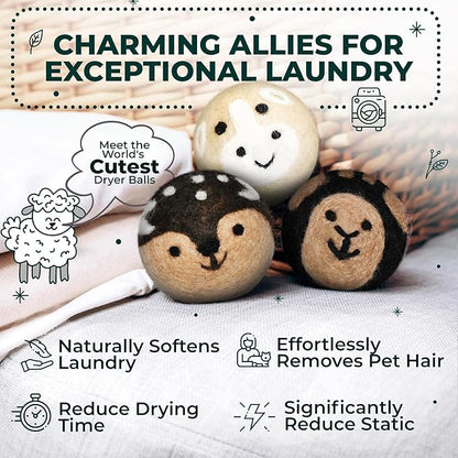 No More Dryer Sheets! XL Wool Dryer Balls 6-Pack, Reusable Laundry Softener & Static Reducer, Eco-Friendly, Long-Lasting, Safe for Sensitive Skin