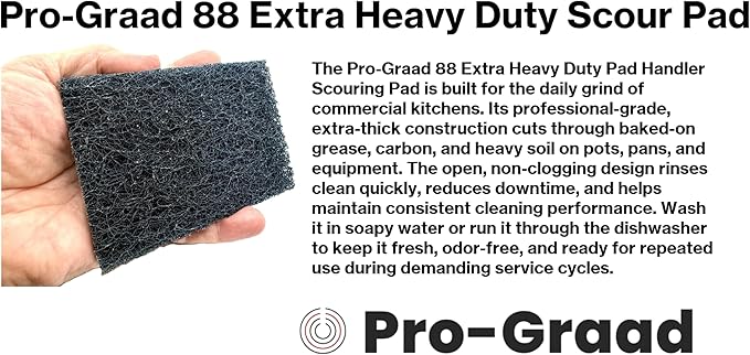 20 Pack 88 Extra Heavy Duty Scour Pad Handler for Scouring & Cleaning Pots, Pans, Utensils, Cooking Equipment, Easy Rinsing, Non-Rusting & Splintering, 5" Length x 3-1/2" Width, Blue, 08292