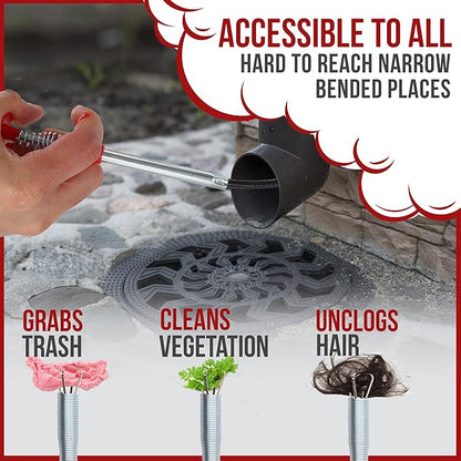 22" Snake Drain Clog Remover - Used as Hair Clog Remover for Sink, Shower, and Bathtub - Dryer Vent Cleaner, and as a Flexible Grabber Tool for Hard to Reach Places - By RAM-PRO