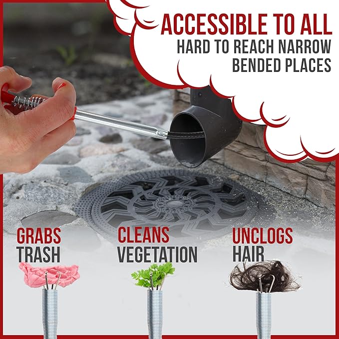 36" Snake Drain Clog Remover - Used as Hair Clog Remover for Sink, Shower, and Bathtub - Dryer Vent Cleaner, and as a Flexible Grabber Tool for Hard to Reach Places - By RAM-PRO