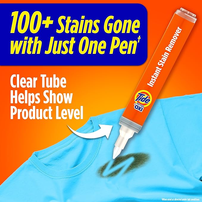 Tide Stain Remover for Clothes, To Go Pen, Instant Spot Remover for Clothes, Travel & Pocket Size, 1 Count (Pack of 6)