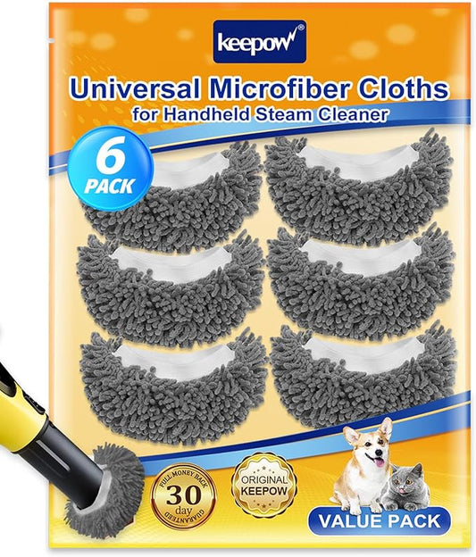 6 PCS Microfiber Cloth for Handheld Steam Shot Steam Cleaner Accessories Reusable Washable Steam Mop Pads Compatible with Bissell Steam Shot Omni Fit for Wagner Fit for McCulloch Steamer Attachments