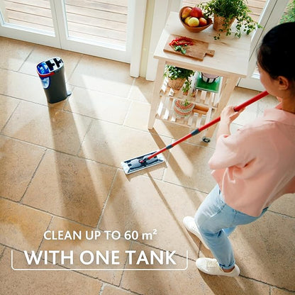 Vileda H2PrO Flat mop System - Revolutionary Clean and Dirty Water Separation - Water-Saving Design - Compact Storage - Ergonomic Handle - Microfibre Power - Can be Used one-Handed