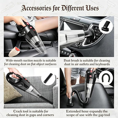 Oryzom Handheld Vacuum,Ultra-Powerful Cordless Handheld Vacuum, Portable Wet & Dry Cleaning, LED Light, Fast Charging, Lightweight & Low Noise, Compact Vacuum for Car and Home Use
