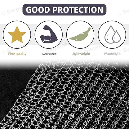 Swpeet 3Pcs 5" x 50FT Wire Mesh Hole Fill Fabric with Scissors and Anti-scretch Gloves, Stainless Steel Wire Mesh Roll, Flexible Stretchy Mesh Fabric Ideal for Garden House and DIY