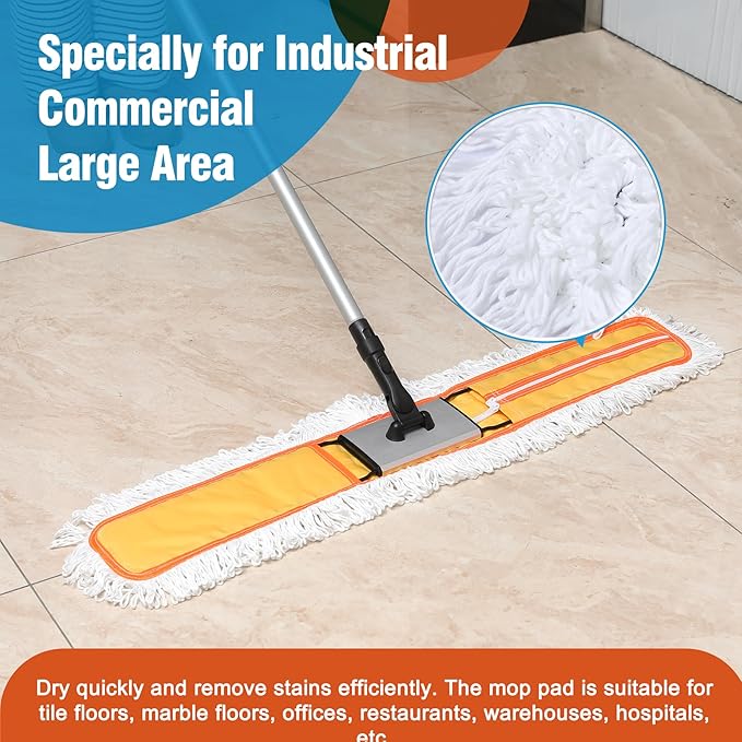 36" Microfiber Mop Pads 2 Pieces Just Fit CLEANHOME Industrial Dust Mop: B08R3F1ZZM,Yellow