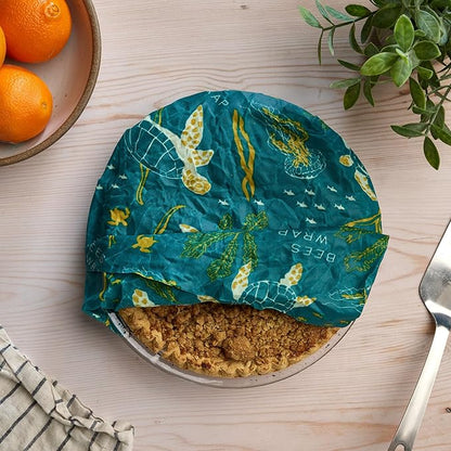 Bee's Wrap Beeswax Wraps for Food - Cut to Size 14x52" Beeswax Wrap Roll - Plastic Free Made in USA Reusable Natural Food Wrap - Ocean