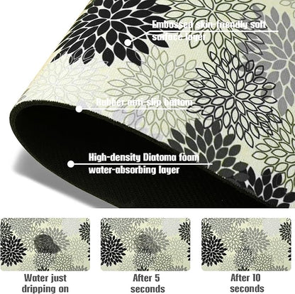 Sink Faucet Absorbing Mat, 2 Pack Drying Mat Around Faucet Sink Splash Guard Behind Faucet Sinkmat For Kitchen Bathroom Island Rv 15 * 5.5 Inch (38 * 14 cm)