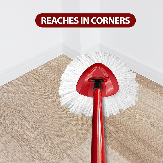 Spin Mop Replacement Head for O-Ceda EasyWring 1-Tank System, Microfiber Mop Refills for Home Cleaning, 6 Cedar Mop Replace Heads with 1 Replacement Base, Easy Install, Durable Floor Care
