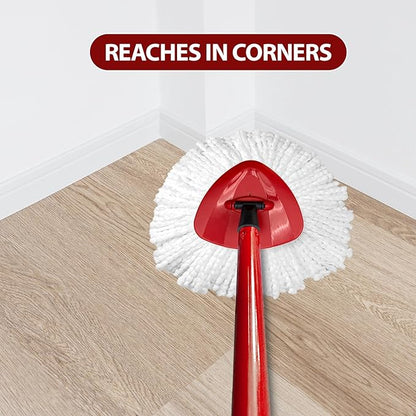 Spin Mop Replacement Head for O-Ceda EasyWring 1-Tank System, Microfiber Mop Refills for Home Cleaning, 6 Cedar Mop Replace Heads with 1 Replacement Base, Easy Install, Durable Floor Care
