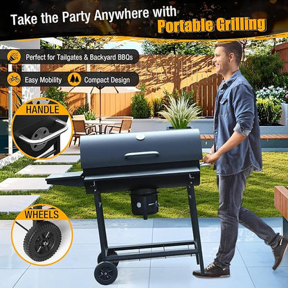 Barrel BBQ Grill Kit with Steel Charcoal Bucket & 120 Rolls