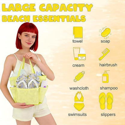 Attmu Mesh Shower Caddy Portable, Quick Dry Hanging Shower Tote Bag for College Dorm Room Essentials, Large Capacity Caddy Dorm for Bathroom Gym Swimming