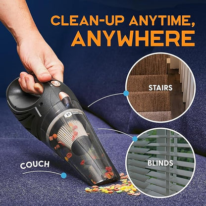 Power Practical Handheld Cordless Vacuum Cleaner, Rechargeable Portable Car Vacuums W/Strong Suction, Bag & Attachments, Small Vac Cleaner for Car, Couch, Home, Car Suction Cleaner, aspiradora de mano
