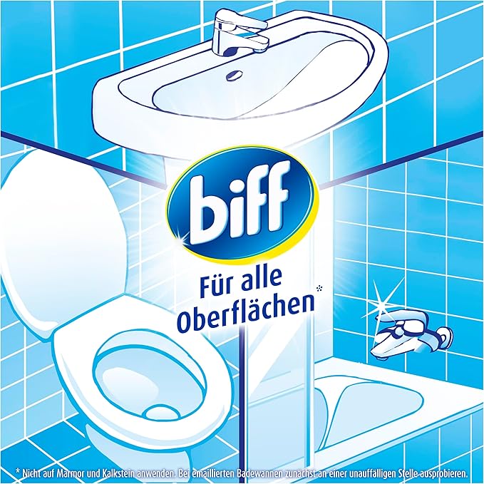 Biff Bad Total Hygienic Fresh Bathroom Cleaner (750 ml), Bathroom Cleaner Against Limescale & Dirt, Spray Bottle, Limescale Remover for All Surfaces and Hygienic Cleanliness Throughout the Bathroom