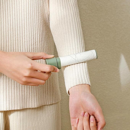 Travel Lint Roller with Cover and 4 Refills Compact Lint Remover Small Pocket Lint Roller for Clothes Portable Sticky Roller 200 Sheets Total (Slate Green)