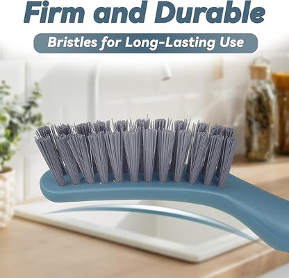 2 Packs Small Brushes for Cleaning, Stiff Bristle Grout Scrub Brushes for Kitchen, Bathroom, and Tile Floors, Ideal for Gaps, Crevices, and Window Tracks