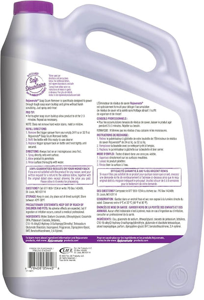 Rejuvenate Soap Scum Remover Refill Easily Dissolves Soap Scum Without Scrubbing, 1 Gallon (Pack of 2)